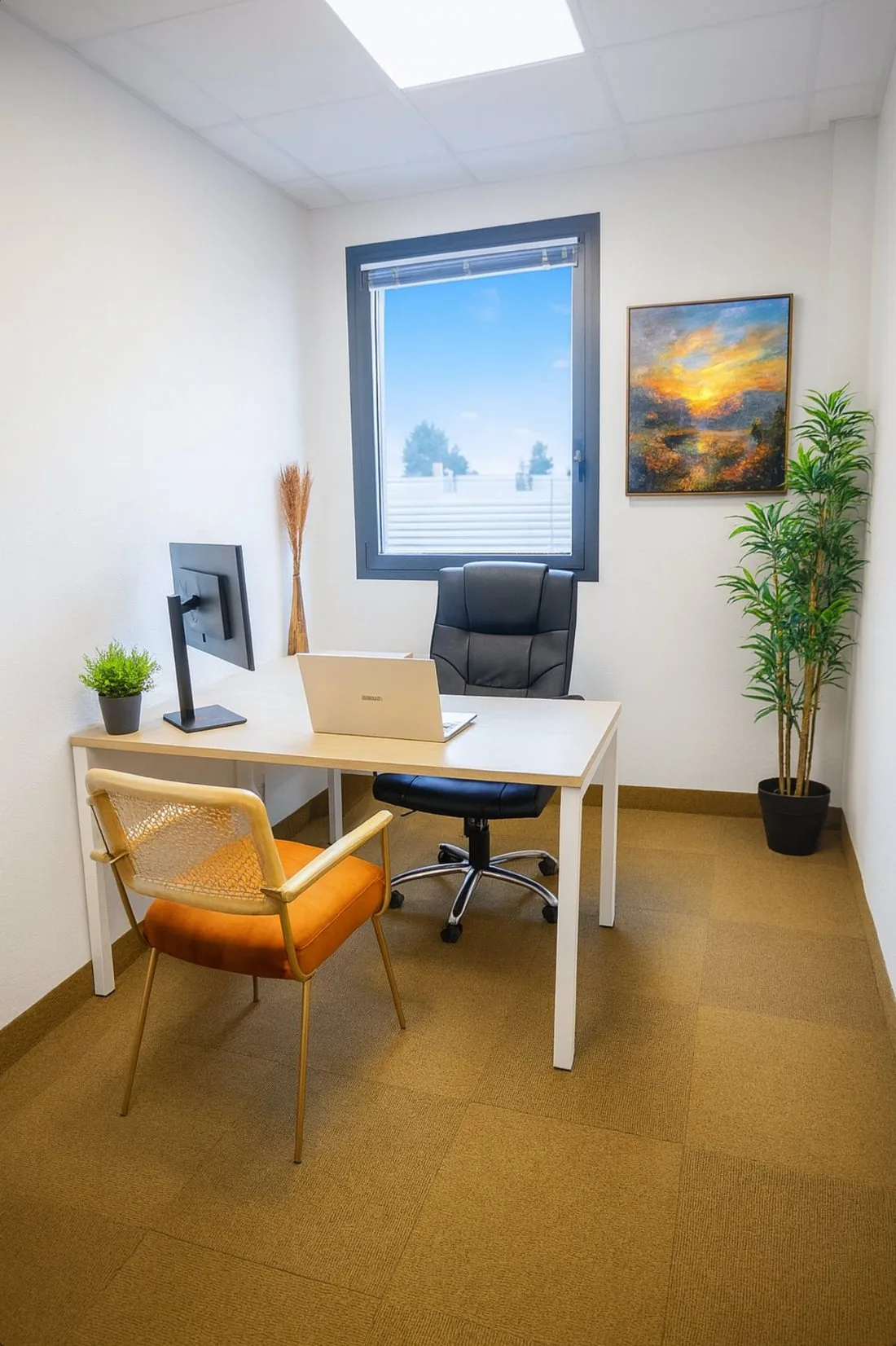 Bureau privé meublé avec vue, au Parc 2000